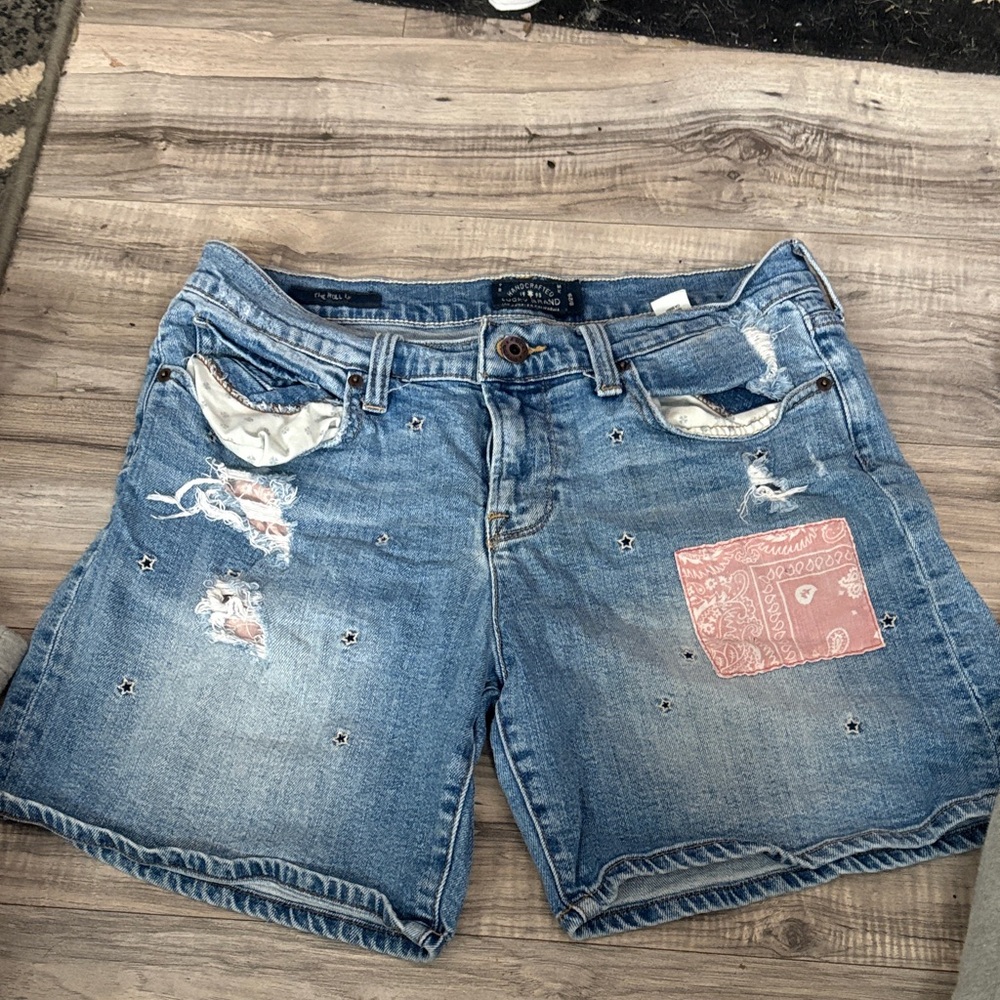 Lucky Brand Blue Jean Shorts with Pink Patch